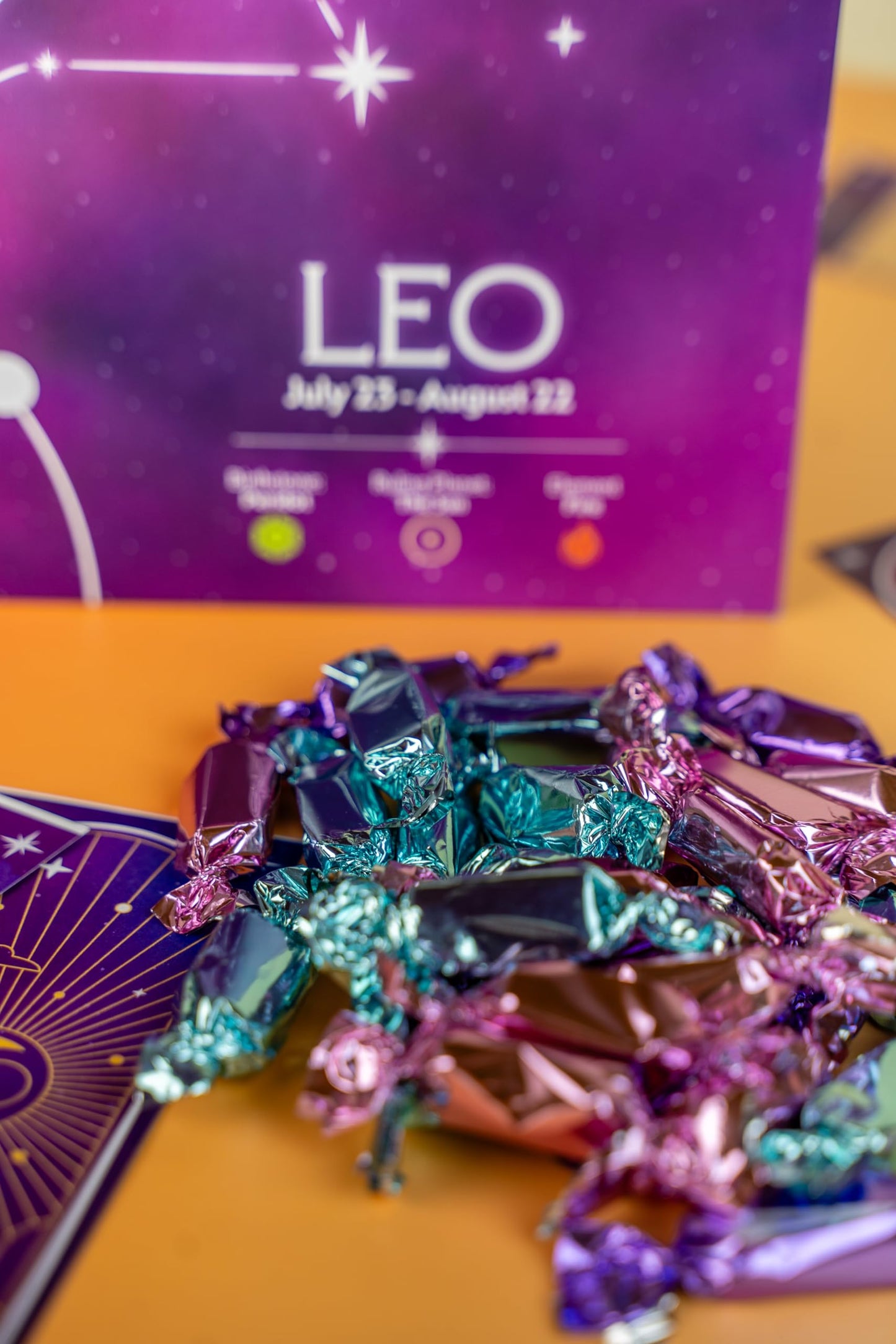 Send A Cake Leo Zodiac Fountain Birthday Box, Chocolate Chip Bundt Cake, Ready to Gift, Pink & Purple Caramels