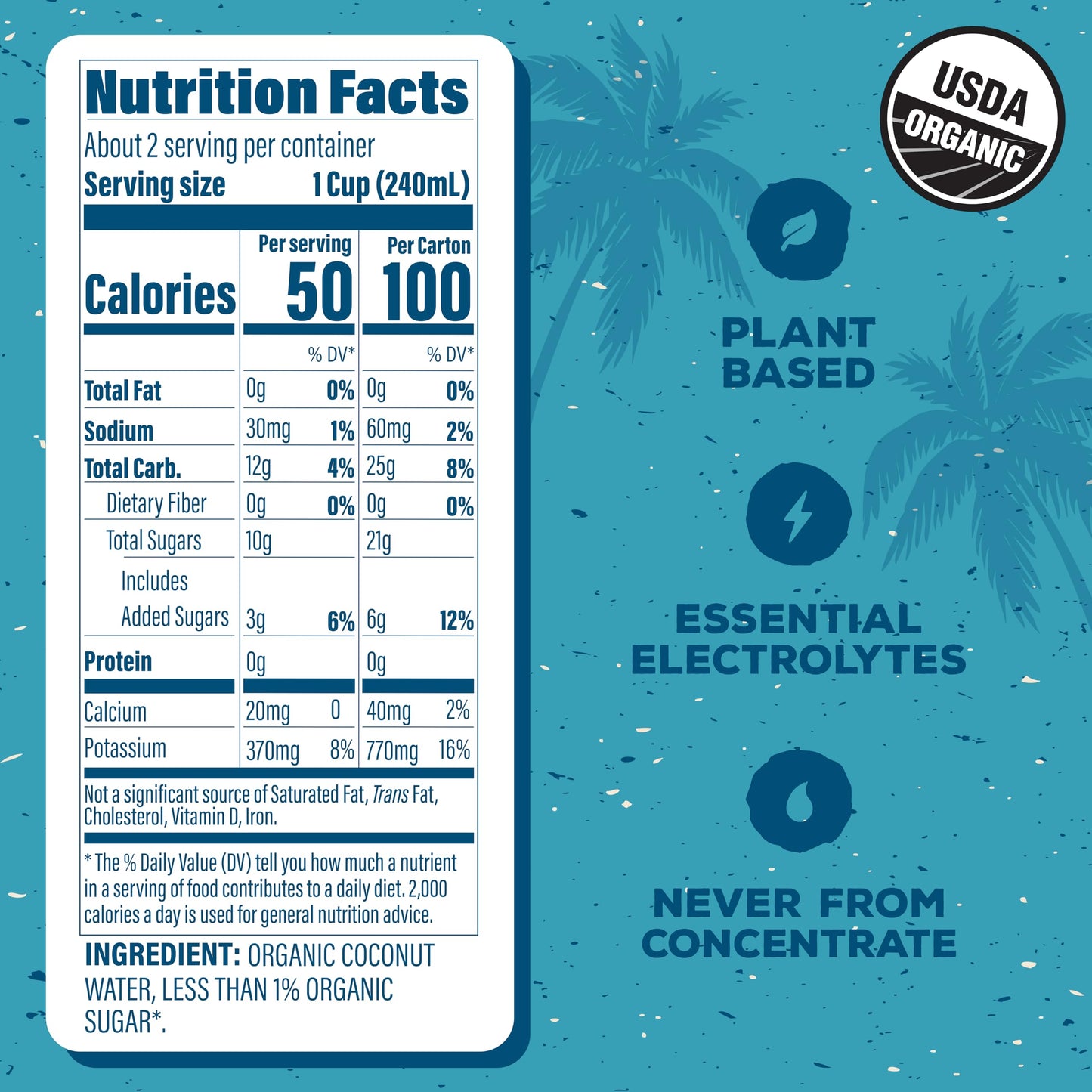 C2O - Organic Coconut Water, The Original Flavor (12 Pack) - Made With Fresh Coconut Water - Plant Based, Non Gmo - Natural Hydration, Essential Electrolytes, & Potassium - 12 Tetra Packs, 16.9 Fl Oz