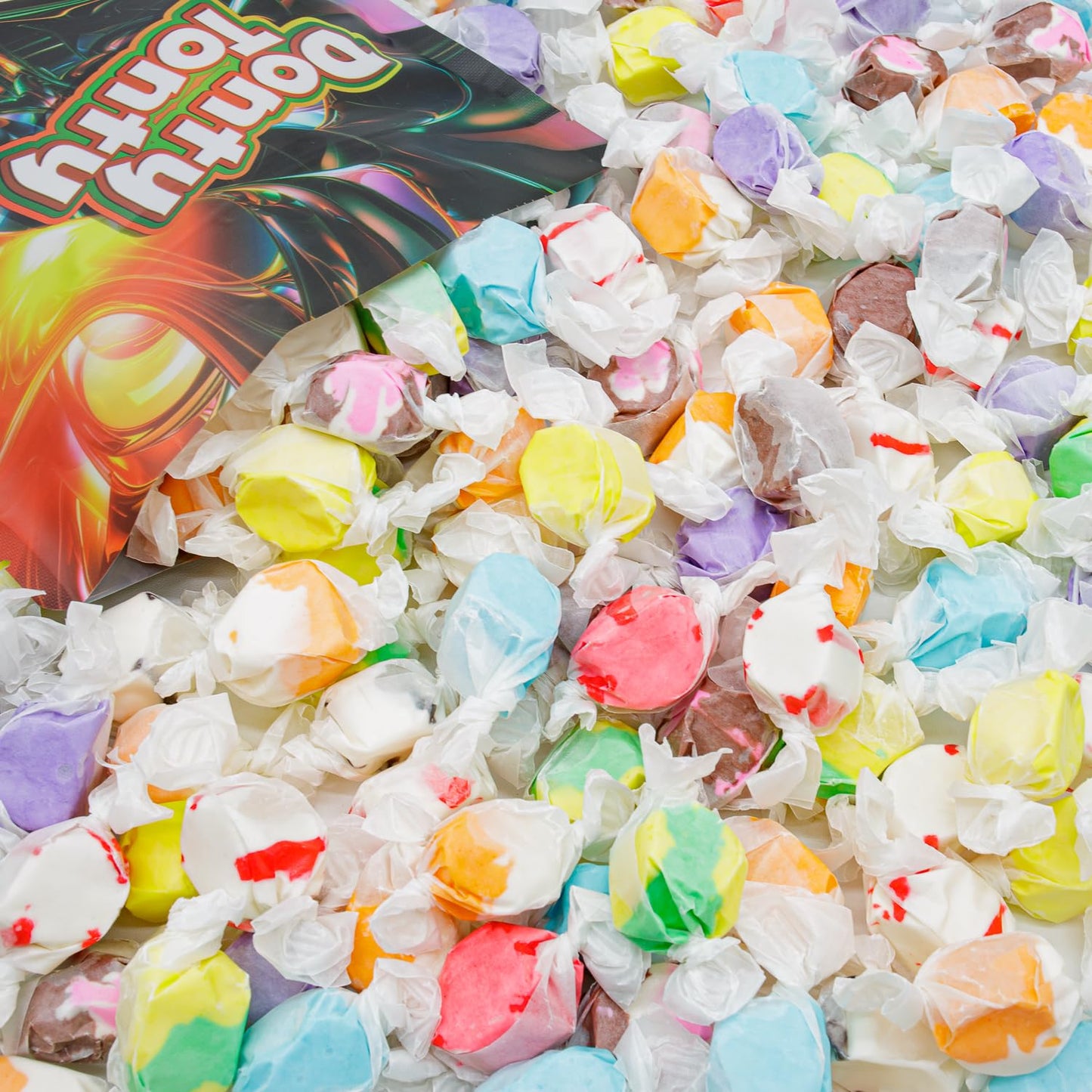 Salt Water Taffy 4 Lb - 10 Assorted Flavors, Individually Wrapped, Bulk Old Fashion Candy In Resealable Bag, Gluten Free, Kosher