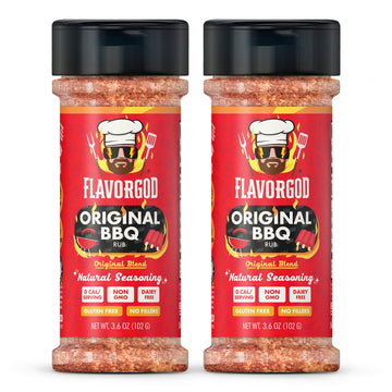 Flavor God BBQ Rub Mix - Natural Spice Blend for Grilling - Large (Pack of 2) - Kosher, Gluten & Dairy Free