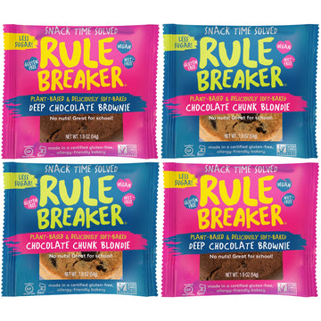 Rule Breaker Snacks Brownie Blondie Variety Pack | Vegan, Gluten-Free, Nut-Free Top 11 Allergen-Free, Better-For-You