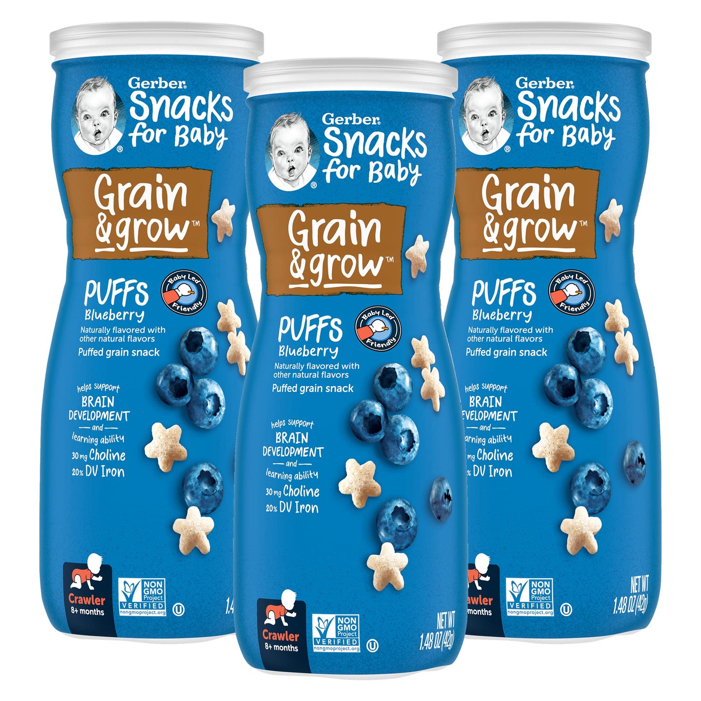 Gerber Graduates Puffs - Blueberry - 1.48 Oz - 3 Pk