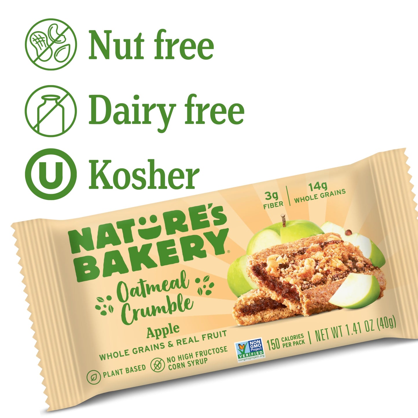 Natures Bakery Oatmeal Cspirit-inspired flavorble Bars, Apple, Vegan, Non-GMO, 12 Count (Pack of 7)
