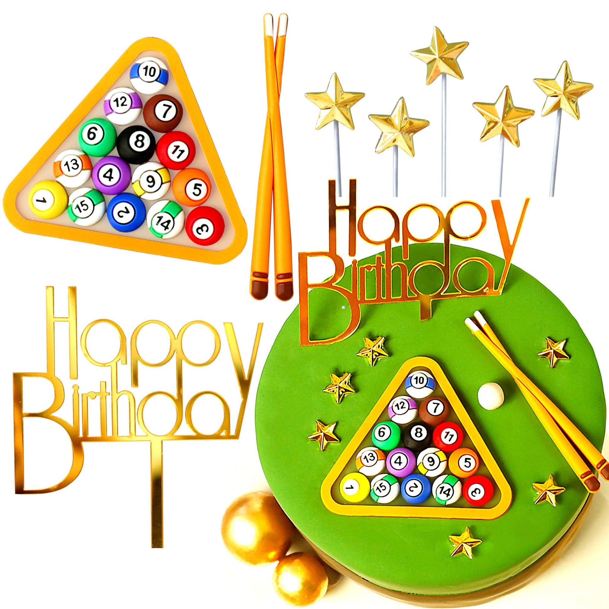 Billiards Cake Topper Billiards Cake Decoration Billiards Ball Birthday Party Supplies Billiards Ball Birthday Cake Decoration B