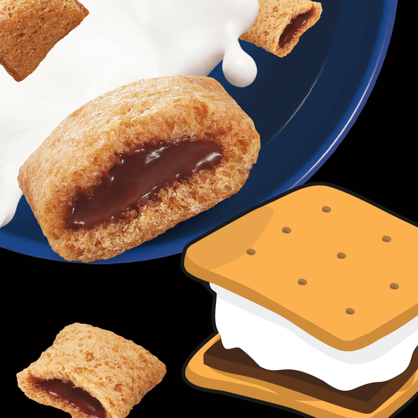 S'Mores Loaded Cereal, Crispy Cereal With Naturally And Artificially Flavored Chocolate Creme Filling, Made With Whole Grain, Fa