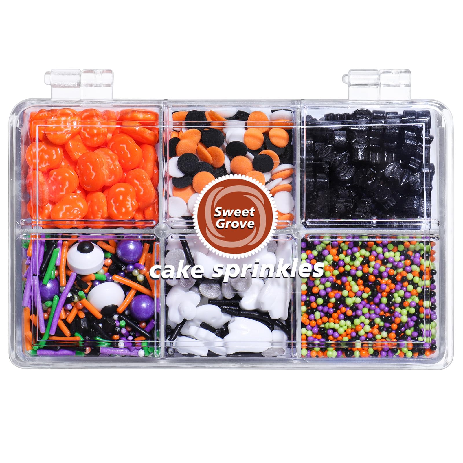 Halloween Sprinkles for Cake Decorating - 6.53 oz Edible Candy Eyes  Pumpkin  Ghost  Spider  Confetti  Nonpareils Sprinkle Mix  Cupcake Cookie Decorations for Fall Halloween Party 