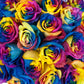 Blommingmore | Fresh Cut Flowers | Natural Tinted Rainbow Roses | 25 Stems - 20 In | Home, Office, Wedding Decor, Diy, Party Eve