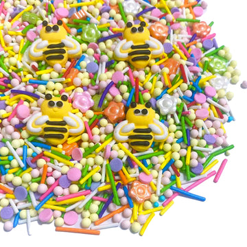 Sentovac Spring Bees Sprinkles Colorful Peals Jimmies Mix Edible Sprinkle For Cake Decorating Candy Cupcake Cake Topper Cookie B