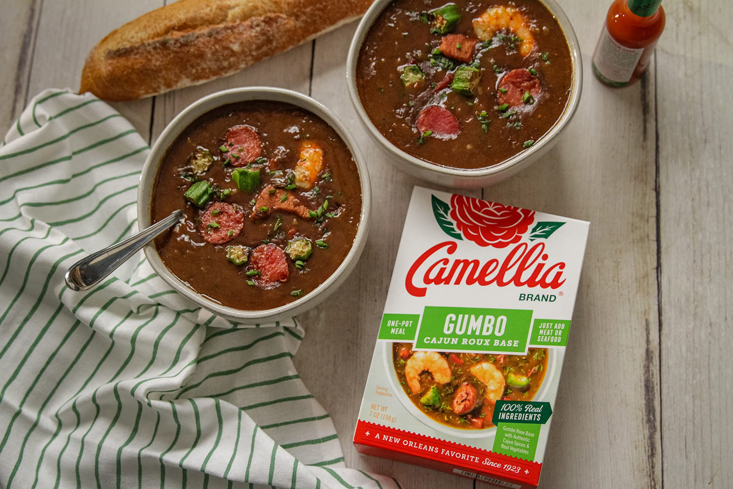 Camellia Brand Gumbo Cajun Roux Base, Authentic Louisiana Flavor (Twin Pack)