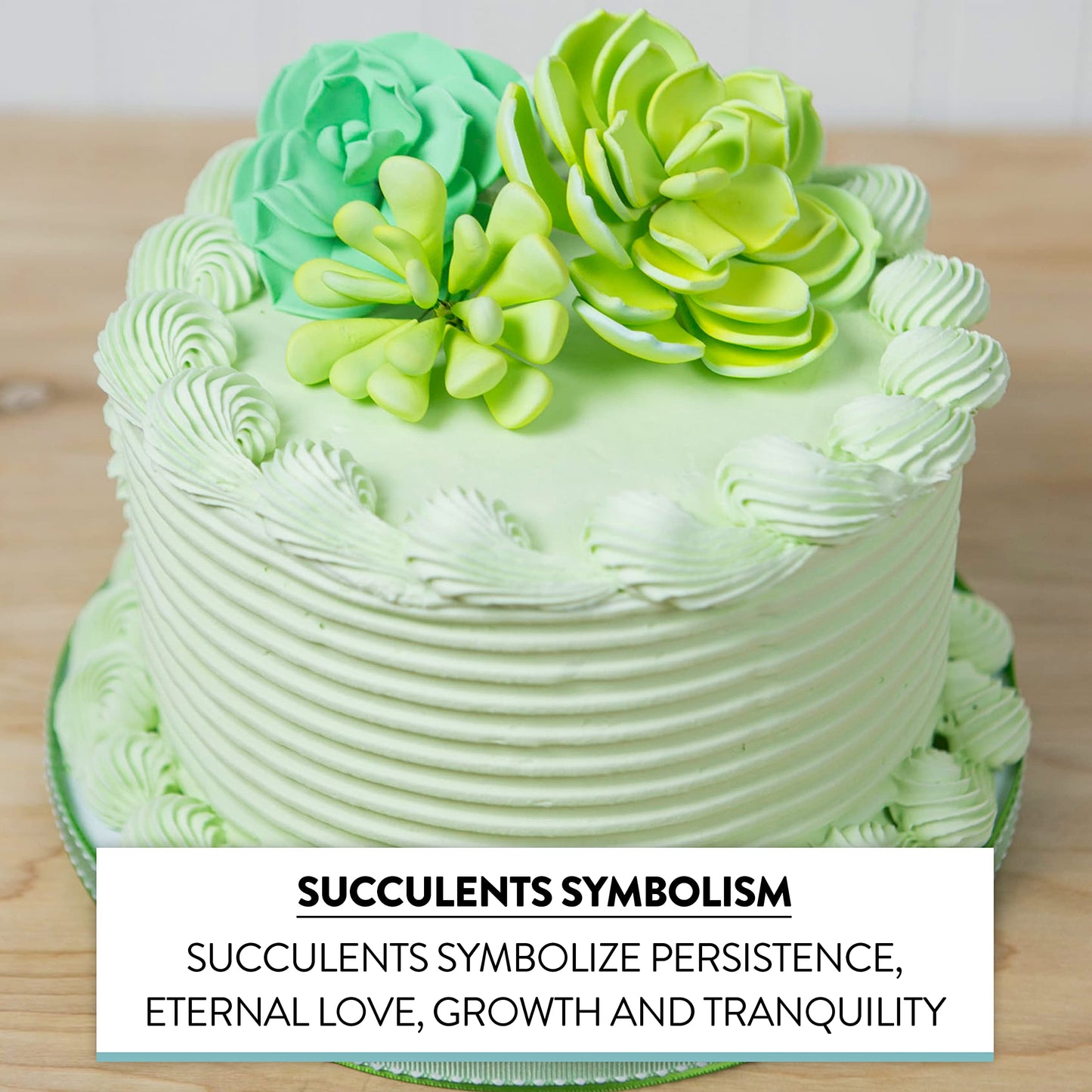 Global Sugar Art Succulent Mixed Assortment Sugar Cake Flowers, 3 Count By Chef Alan Tetreault