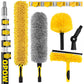 30 Foot High Reach Duster Kit With 7-24Ft Extension Pole, High Ceiling Fan Duster W/Telescopic Pole, Cobweb Duster, Feather Dust