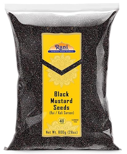 Rani Black Mustard Seeds Whole Spice (Kali Rai) 28Oz (800G) All Natural ~ Gluten Friendly | Non-Gmo | Vegan | Indian Origin