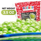 Crafty Confections Shimmer Gumballs - Green Apple Bubble Gum, 3.5 oz, 16mm, Shimmer Powder Green, Party Favors & Sweet