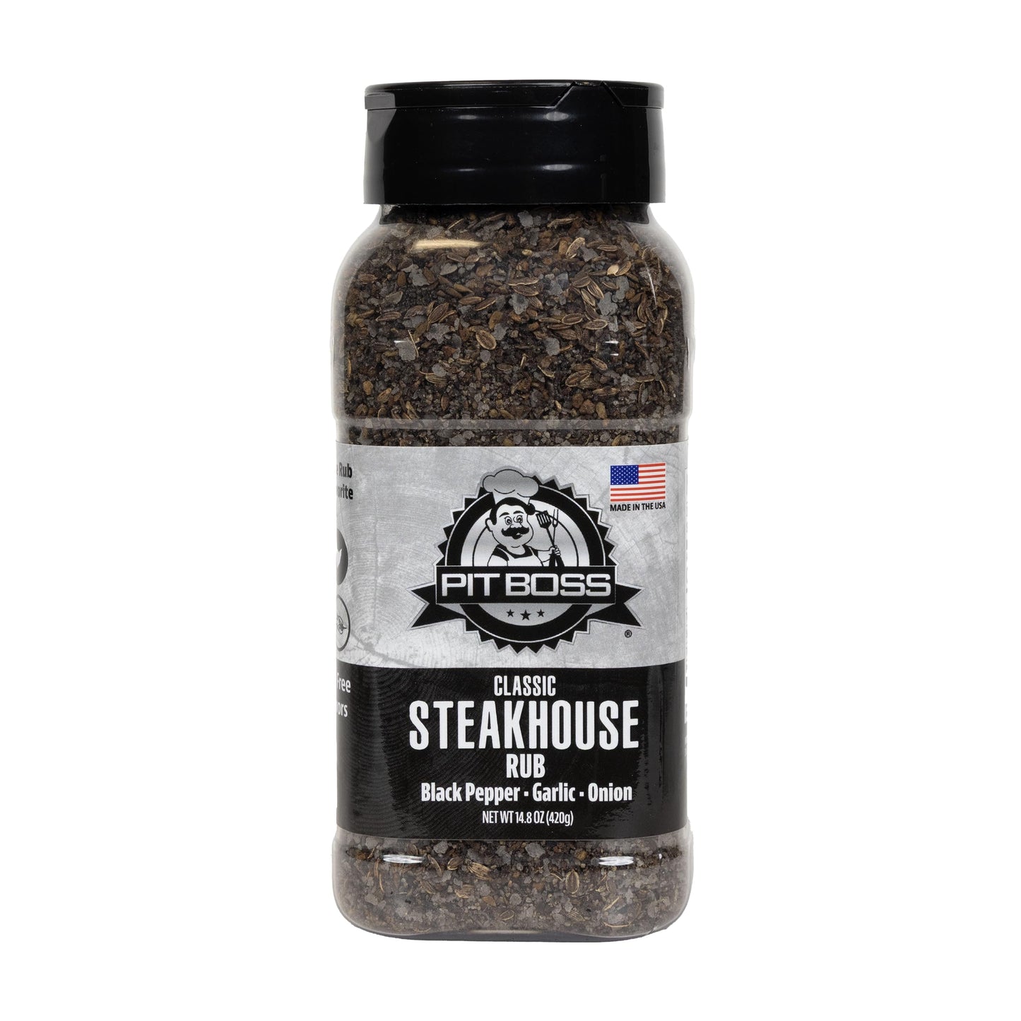 Pit Boss Classic Steakhouse Rub | Black Pepper Garlic Onion Blend | Grill Spices for Beef, Chicken, and Fish | Gluten Free, Pres