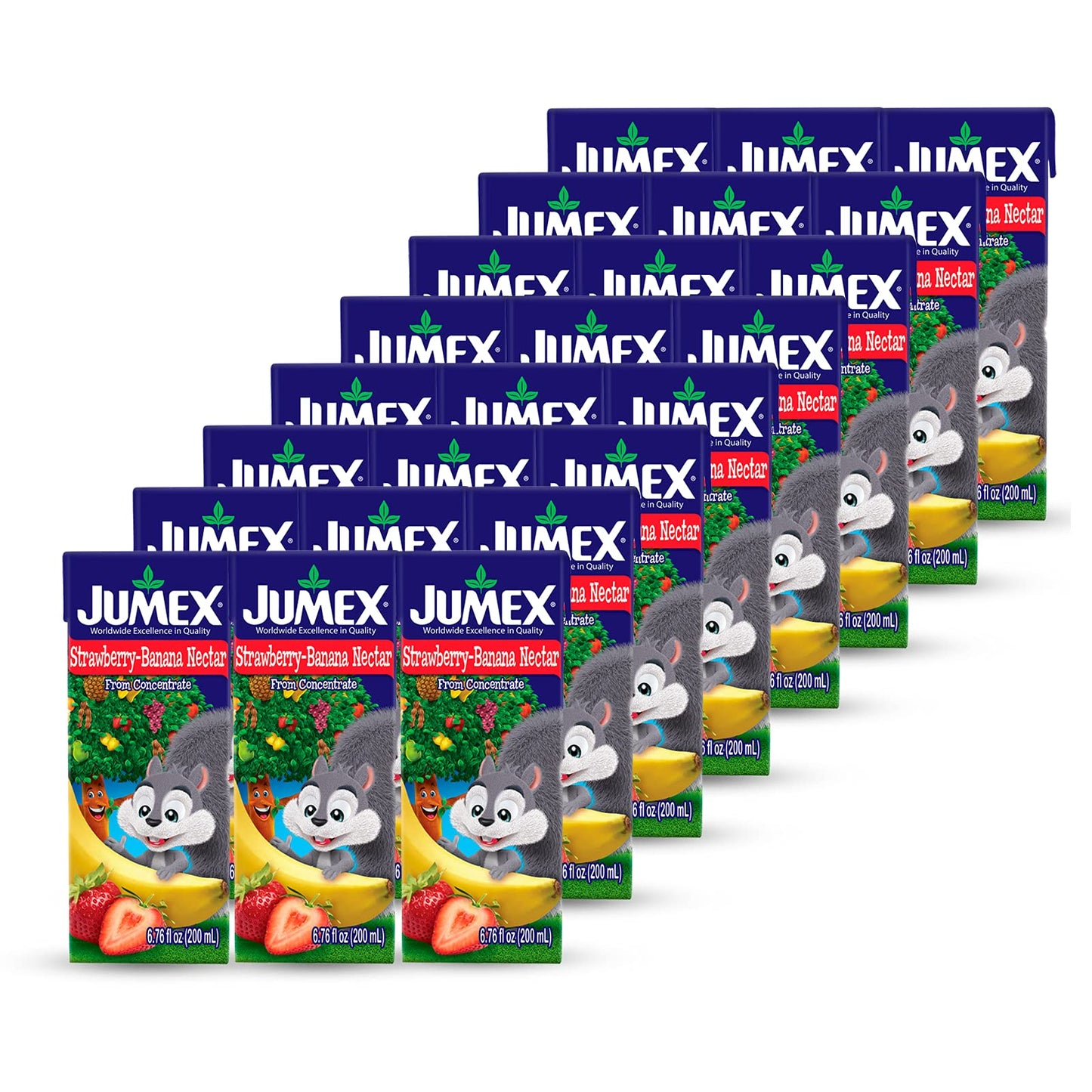 Jumex Strawberry-Banana Nectar, 6.76 Fl Oz Recyclable Box | Three-Pack (Pack of 8, 24 Total)