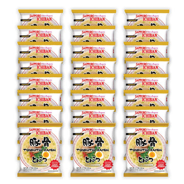 [Sapporo Ichiban] Ramen Noodles, Tonkotsu Flavor, No. 1 Tasting Japanese Instant Noodles 3.5 Oz. (3.7 Ounce (Pack Of 24))