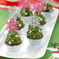 YCTHUNFISH 30 Pack Snowflake Cupcake Toppers, Glitter Paper Decorations, Winter Theme, Pink