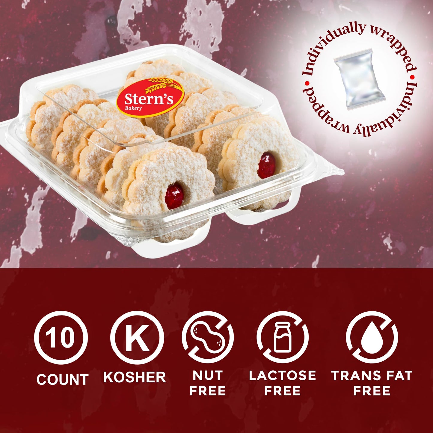 Linzer Tart Cookies | 10 Individually Wrapped Shortbread Cookies | Fresh & Delicious Italian Cookies | Linzer Tortes | Jelly Fil