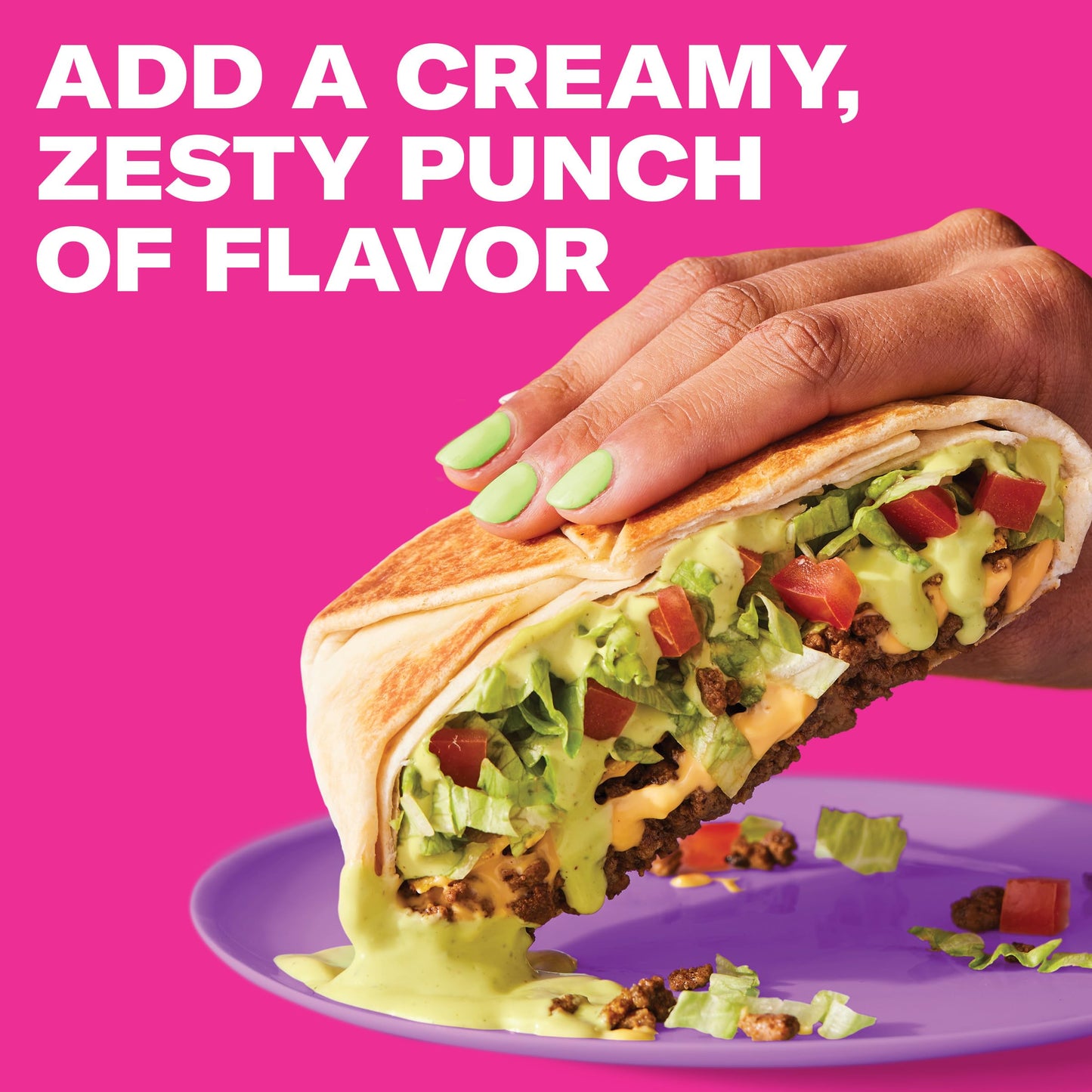 Taco Bell Creamy Avocado Ranch Sauce, 12 Fl Oz, Pack of 1, Convenient Dip for Tacos and Salads