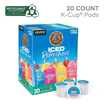The Original Donut Shop, Iced Refreshers, Keurig Single Serve K-Cup Pod Variety Pack, Strawberry Acai, Pineapple Passionfruit, M