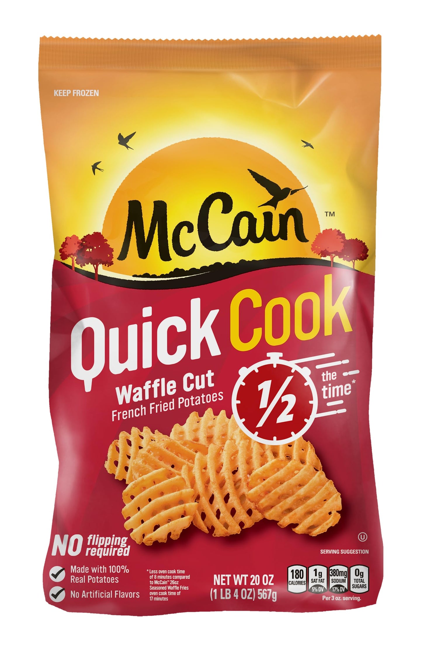 McCain Quick Cook Waffle Cut Fries, 20 Ounce Bag (Frozen)