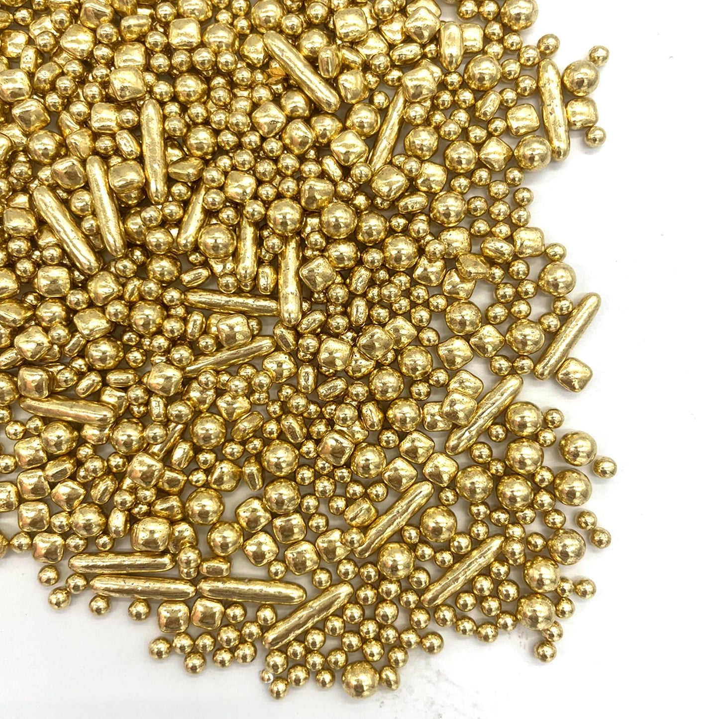 Weraru Edible Gold Sprinkles Pearl Mix Candy Mixing Size Baking Edible Cake Decorations Cupcake Toppers Cookie Decorating Celebr