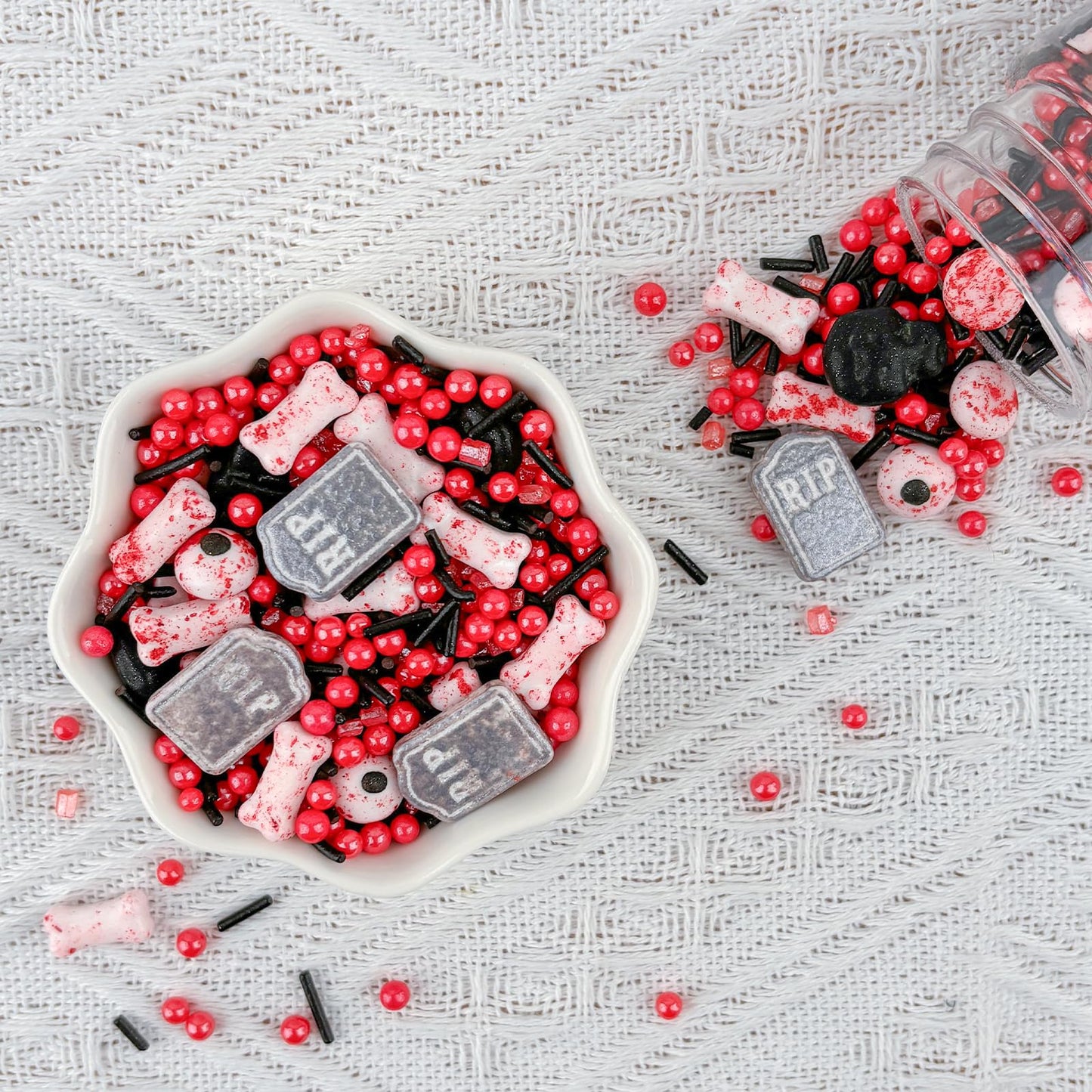 Lebery Candy Eyeballs Edible Eyes Halloween Sprinkle Skull Dog Bones Sprinkles Candy Eyes Black Red Sprinkle Edible Eyeballs Sku