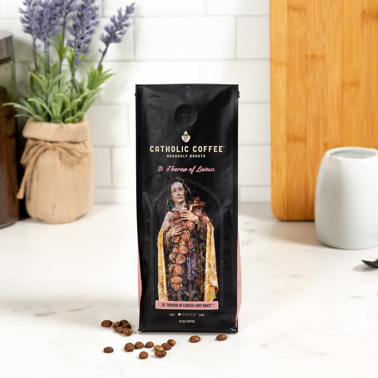 St. Therese Of Lisieux Light Roast Coffee (Ground) 12Oz - Small-Batch Craft Coffee, Gift For Catholic Faithful & Coffee Lovers