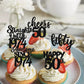 YCTHUNFISH 30 Pack 50th Birthday Cupcake Toppers Glitter Bamboo Picks Gold