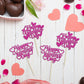 24Pcs Happy Valentine'S Day Cupcake Toppers With Heart Rose Red Glitter Sweet Love Theme Cupcake Picks Valentine'S Day Cake Deco