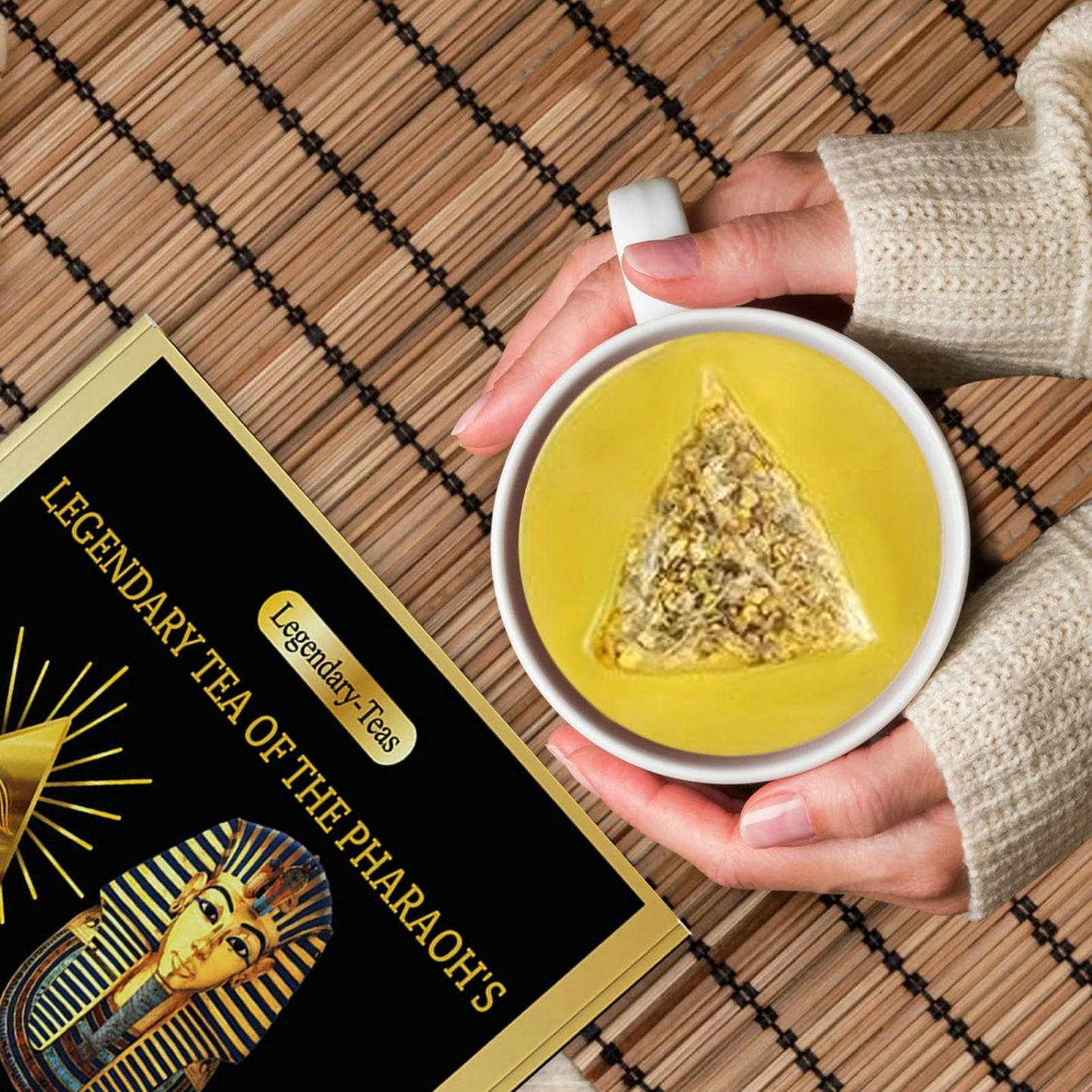 ACTIONX Legendary-Teas Egyptian Chamomile Tea - 75 Pack Pyramid Tea Bags in Foil Pouches