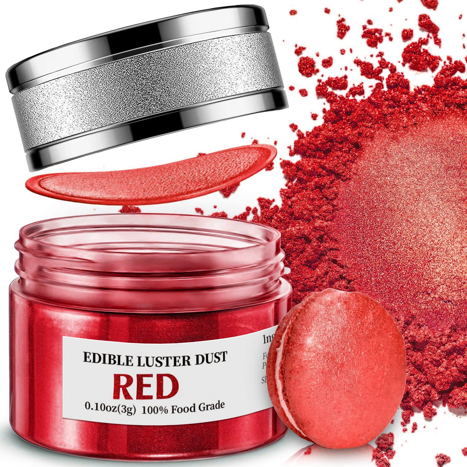 INOCERIS Luster Dust Edible, INOCERIS Food Grade Cake Dust Shimmer Powdered Flavorless Metallic Luster Dust Christmas Food Color