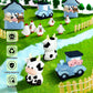 6 Pcs Farm Cake Toppers, Cartoon Animal Cake Topper Decorations For Birthday Party Baby Shower Decor (Blue)
