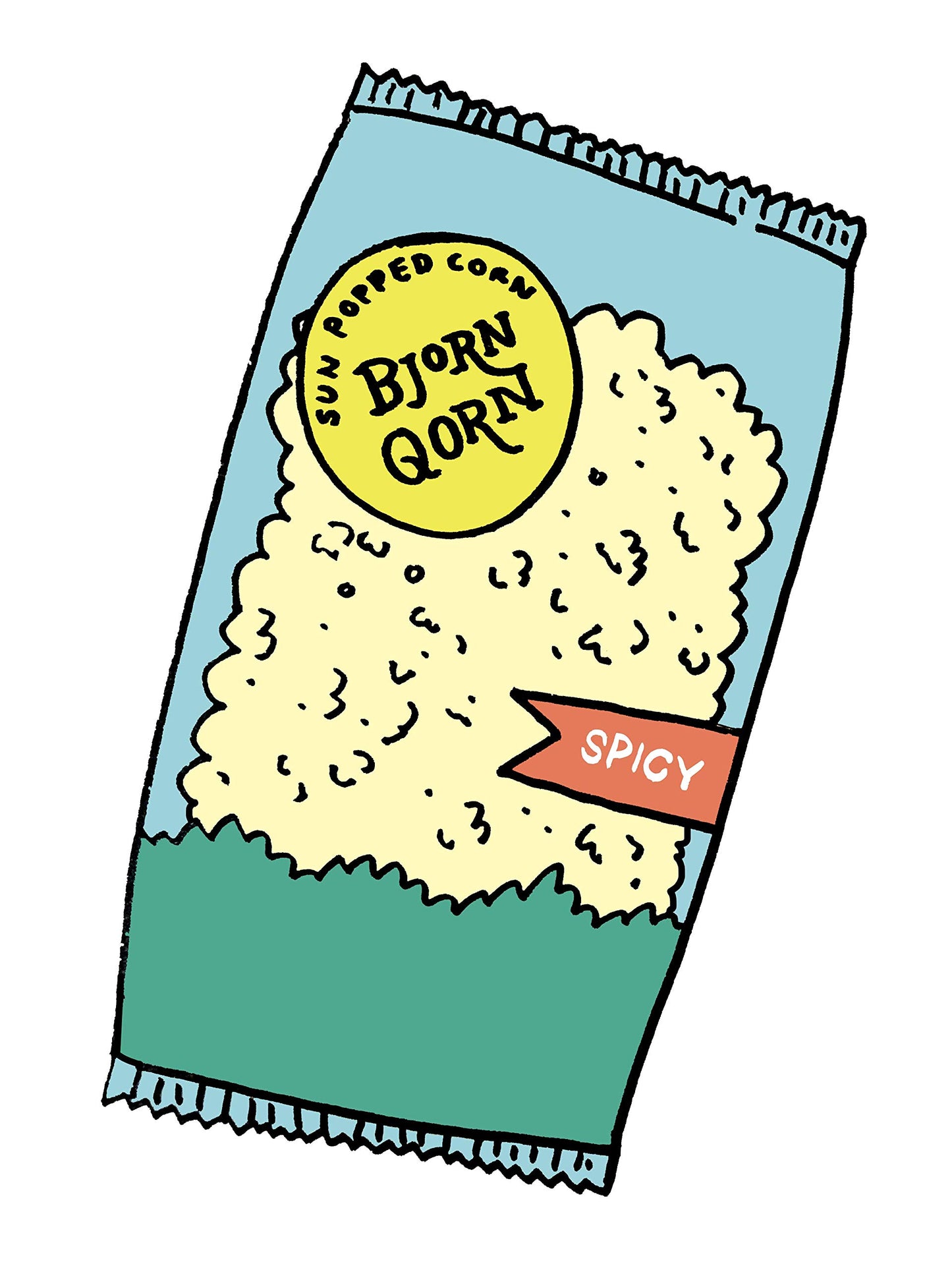 BjornQorn Spicy 12-Pack Popcorn - Vegan & Gluten-Free - Cheesy, Spicy, Umami - (12 3oz bags)
