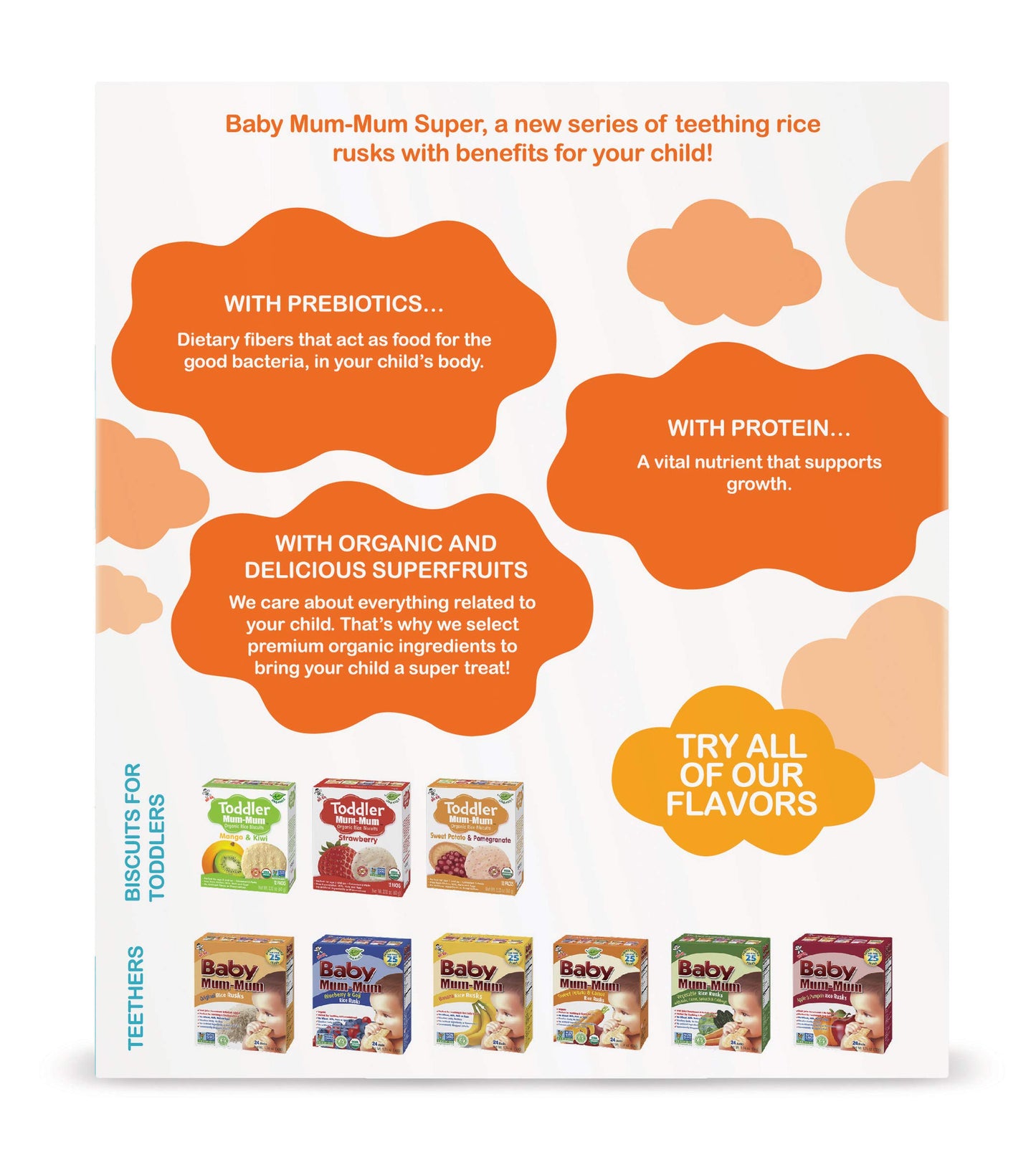 Baby Mum-Mum Organic Super Tropical Rusks 1.76 Ounce, 24 Count (Pack Of 6)