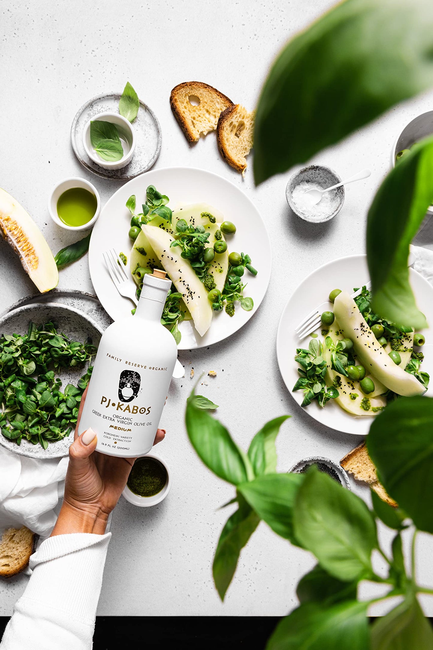 P.J. KABOS 2024 Gold Award Winner  High Phenolic (448mg/kg)  USDA Organic Greek Extra Virgin Olive Oil  Medium Intensity  Cold Extracted  16.9 oz  Koroneiki  Family Reserve Organic -Medium