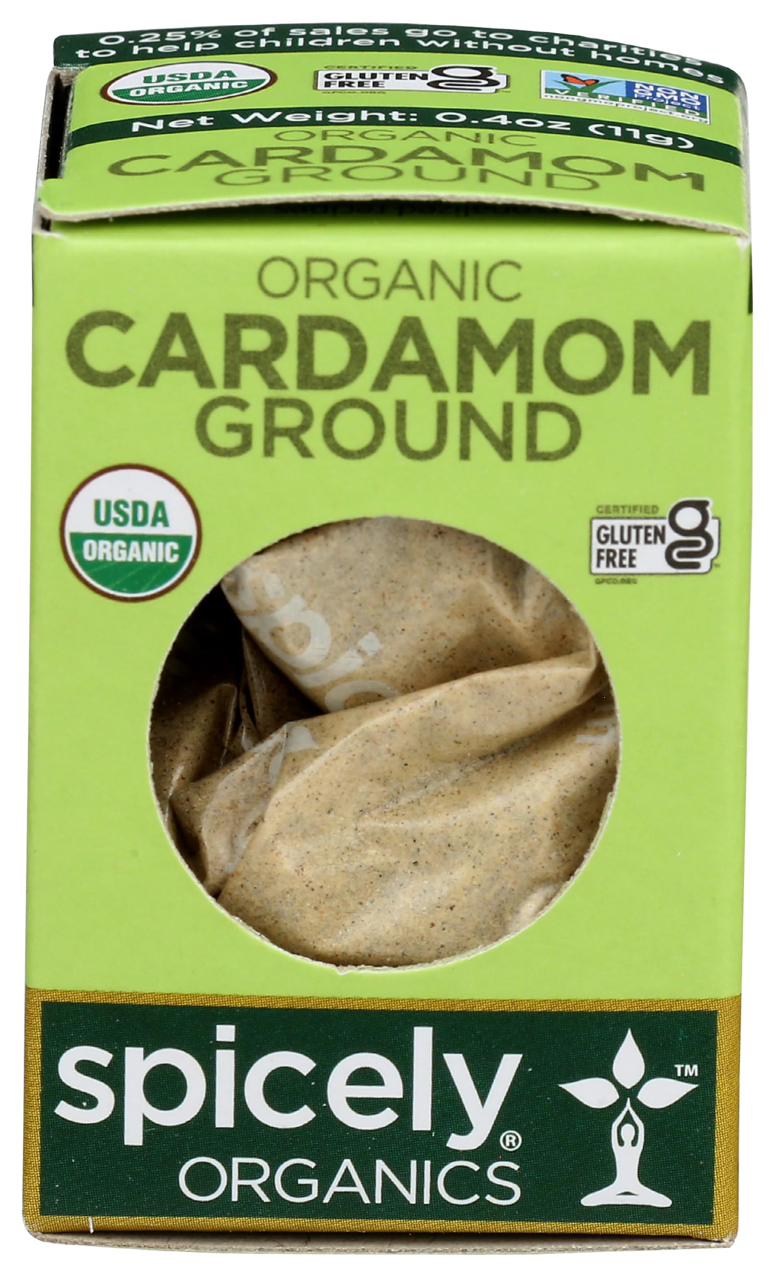 Spicely Organic Cardamom Powder 0.40 Ounce Ecobox Certified Gluten-Free