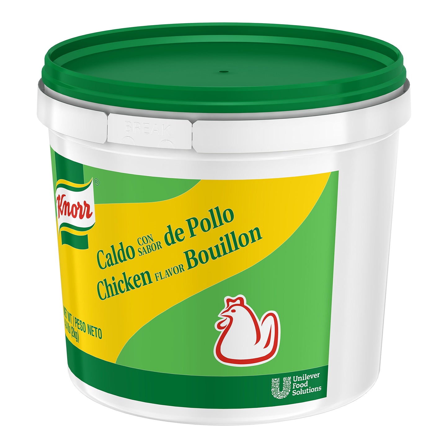 Knorr Professional Caldo De Pollo, Chicken Bouillon With Chicken Flavor Granulated Base, Bouillon As A Base, Marinade, Flavor Enhancer, Shelf Stable Convenience, 0G Trans Fat, 4.4 Lbs, Pack Of 4