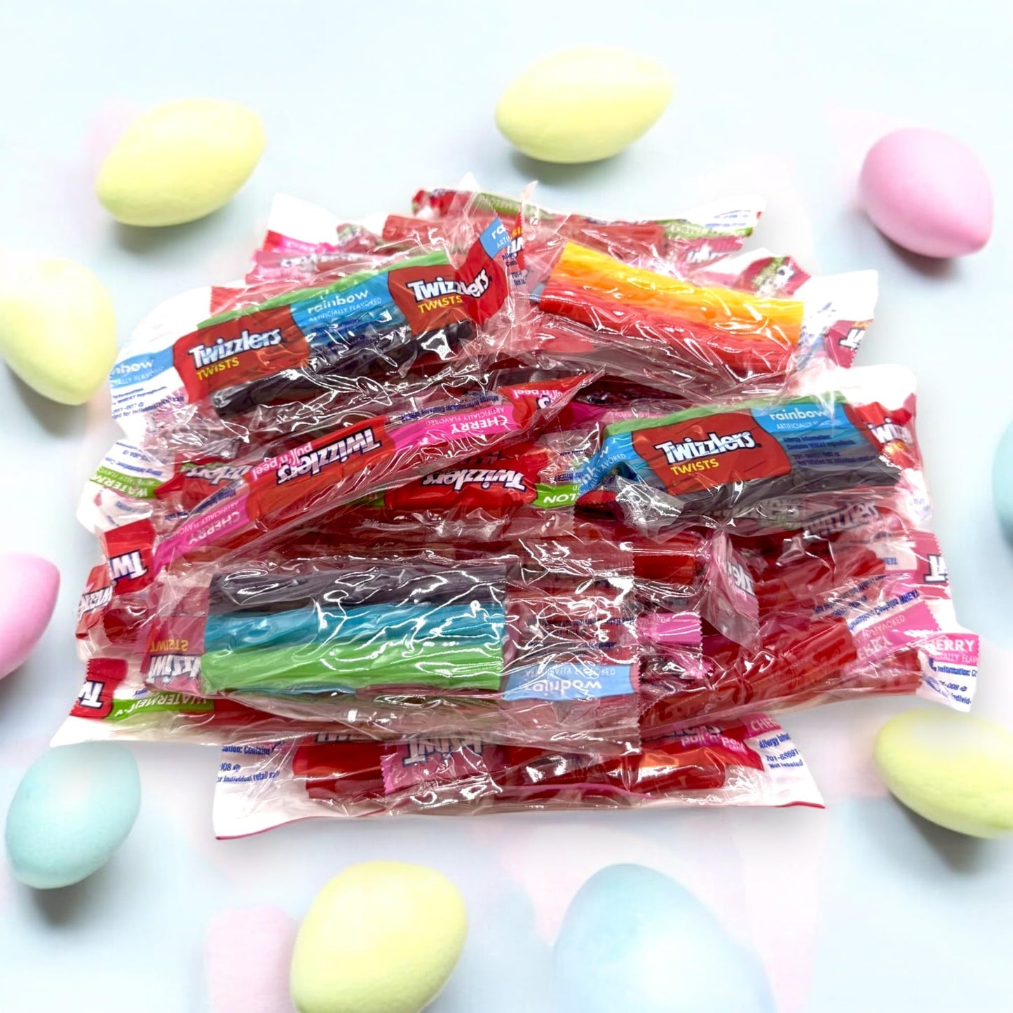 Twizle Pull-N-Peel Assorted Flavored Licorice Candy-1.5 Lbs Delicious Twist Of Strawberry, Cherry Rainbow, And Watermelon-Perfec