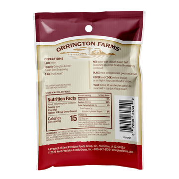 Orrington Farms Beef Slow Cooker Mix, Italian Flavor, 2.1 Ounce (Pack of 12) - Perfect for Easy, Flavorful Meals