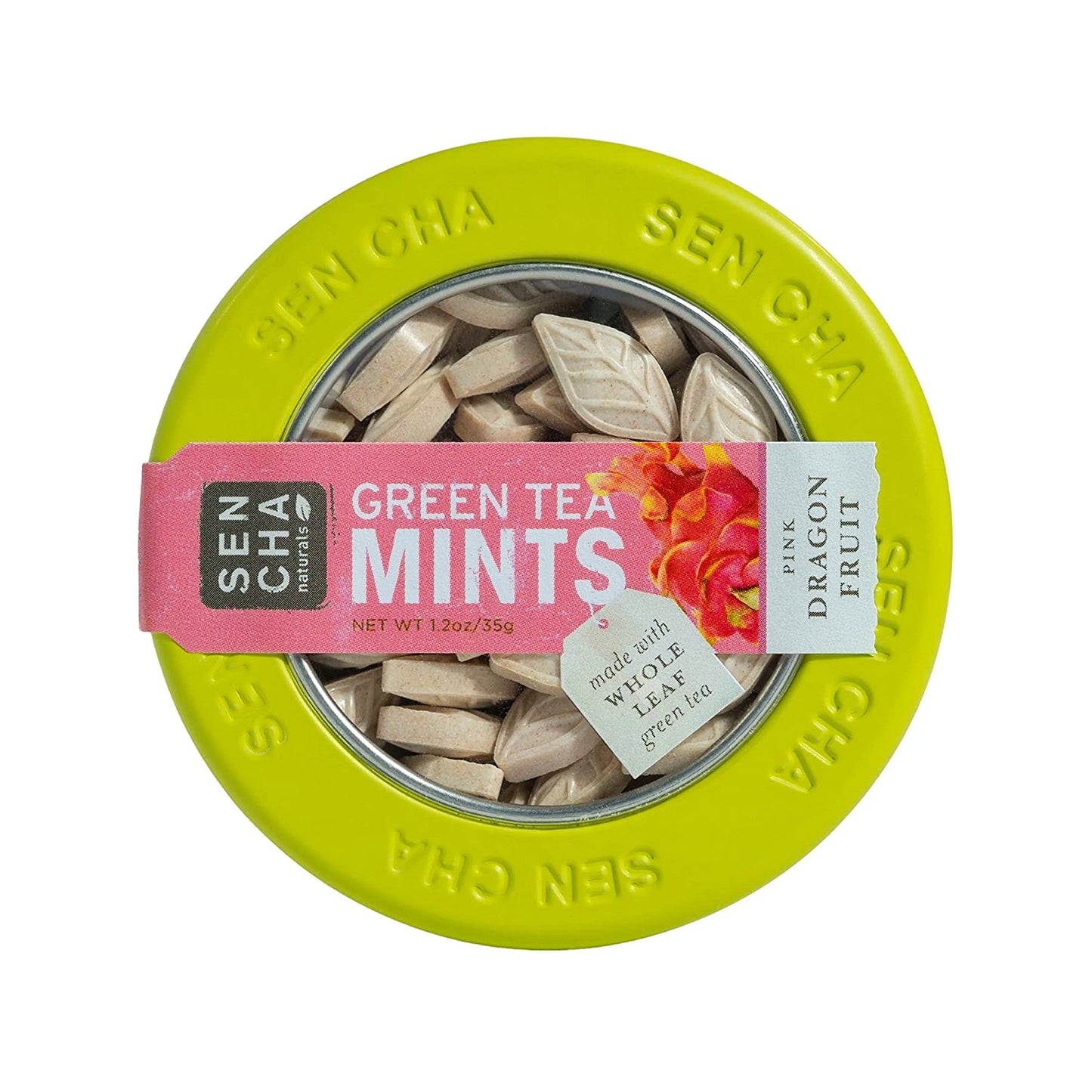 SEN CHA Naturals Green Tea Mints, Pink Dragonfruit, 1.2 oz (Pack of 1), Model 73638