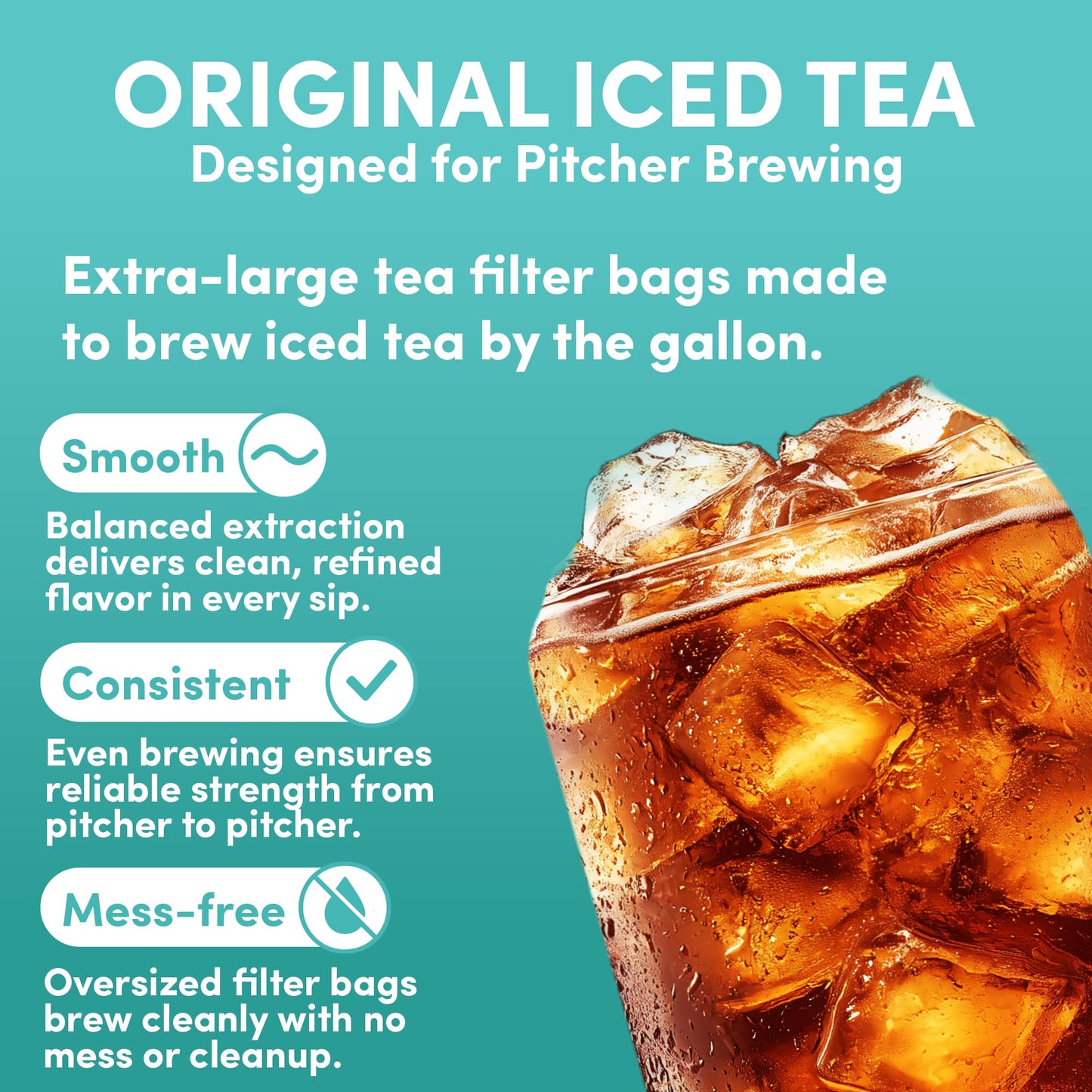 Sarasota Tea  1 Gallon Tea Bags  Gourmet Black Orange Pekoe Iced Tea Bags  Iced Tea Packs  (48 Count)