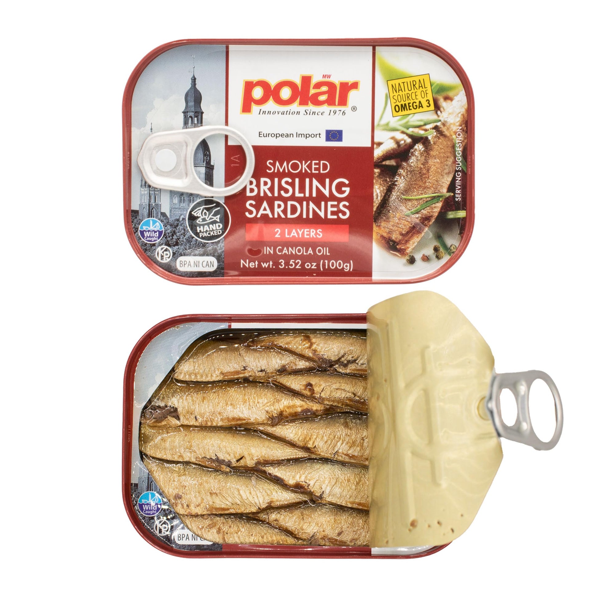 Mw Polar Rich Flavor Brisling Sardines In Canola Oil  3.52 Oz Can  Wild Caught (Pack Of 12)