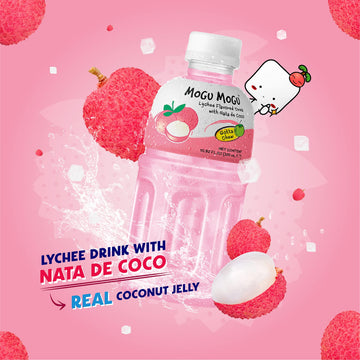 Mogu Mogu Fruit Juice Lychee Juice (6 Packs) Delicious Fruit Juice For Kids. Kids Juice With Nata De Coco, Coconut Jelly. Juices