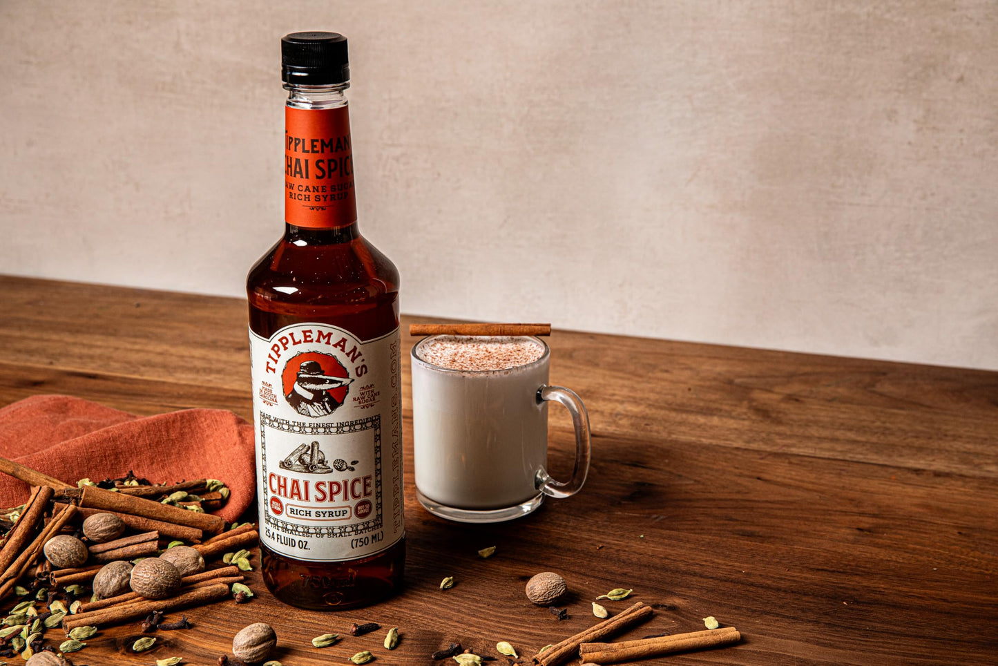 Tipplemans Chai Spice Coffee Syrup - Rich Flavor for Hot or Iced Drinks - 25.4 Fl Oz