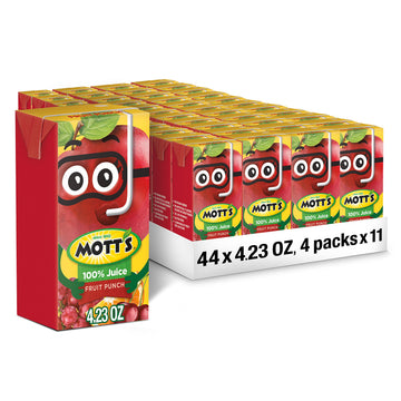 Motts Fruit Punch Drink, 4.23 Fl Oz Boxes, Pack of 44