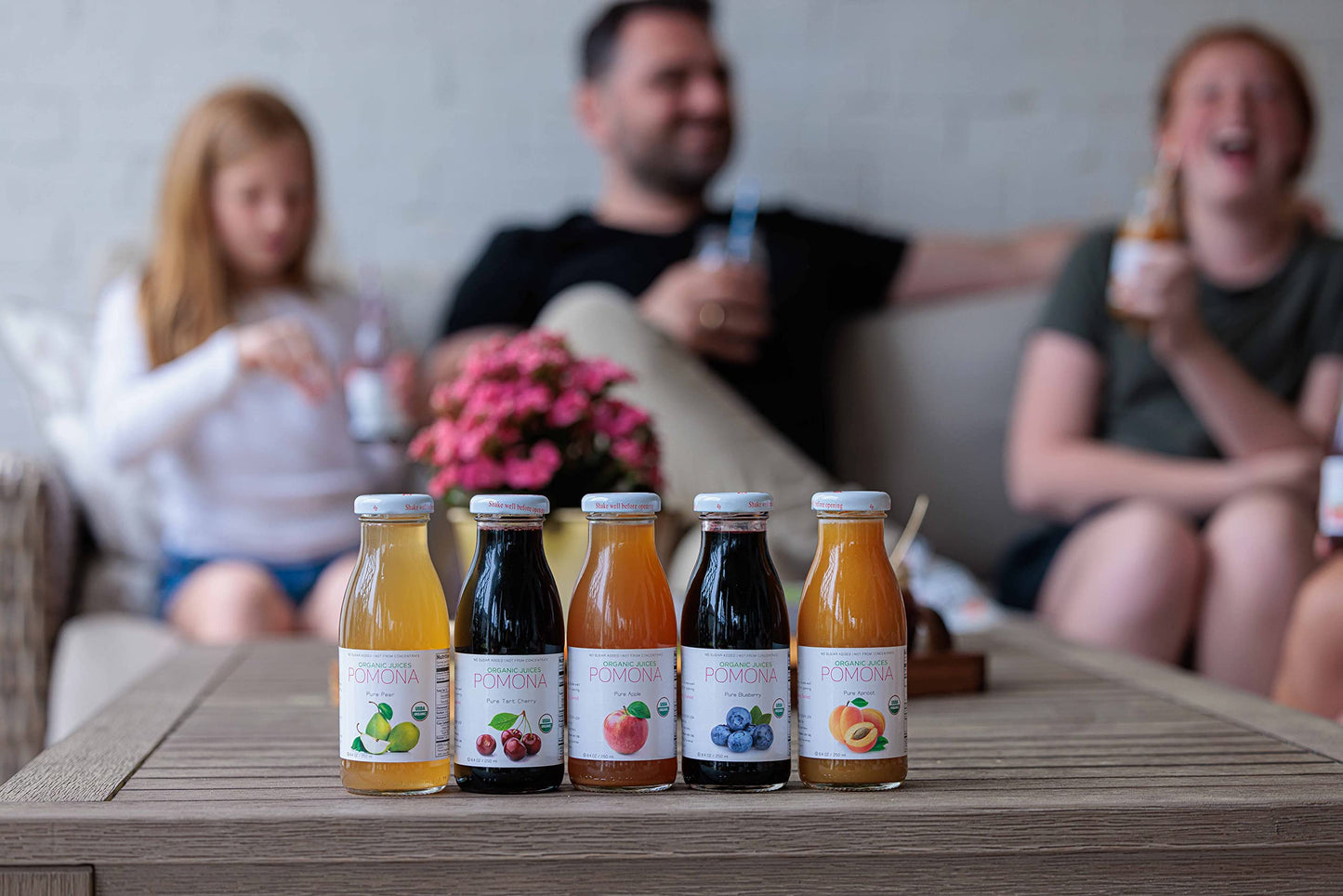 Pomona Organic Apple Juice (Pack Of 12), Cold Pressed Usda Organic Juices, Apples And Lemon Juice, No Added Sugar, Not From Concentrate, Vegan, Kosher, Non Gmo, Pasteurized, 8.4 Oz Glass Bottles