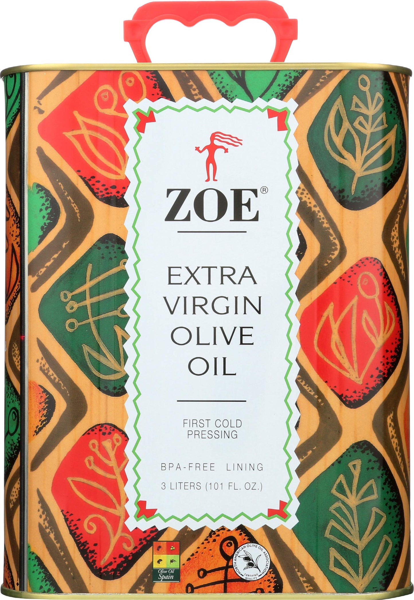 ZOE Extra Virgin Olive Oil Tin, 3 Liter, 101.4 Ounce