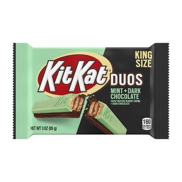 Kit Kat Duos Dark Chocolate Mint Wafer King Size, Candy Bars, 3 Oz (24 Count)