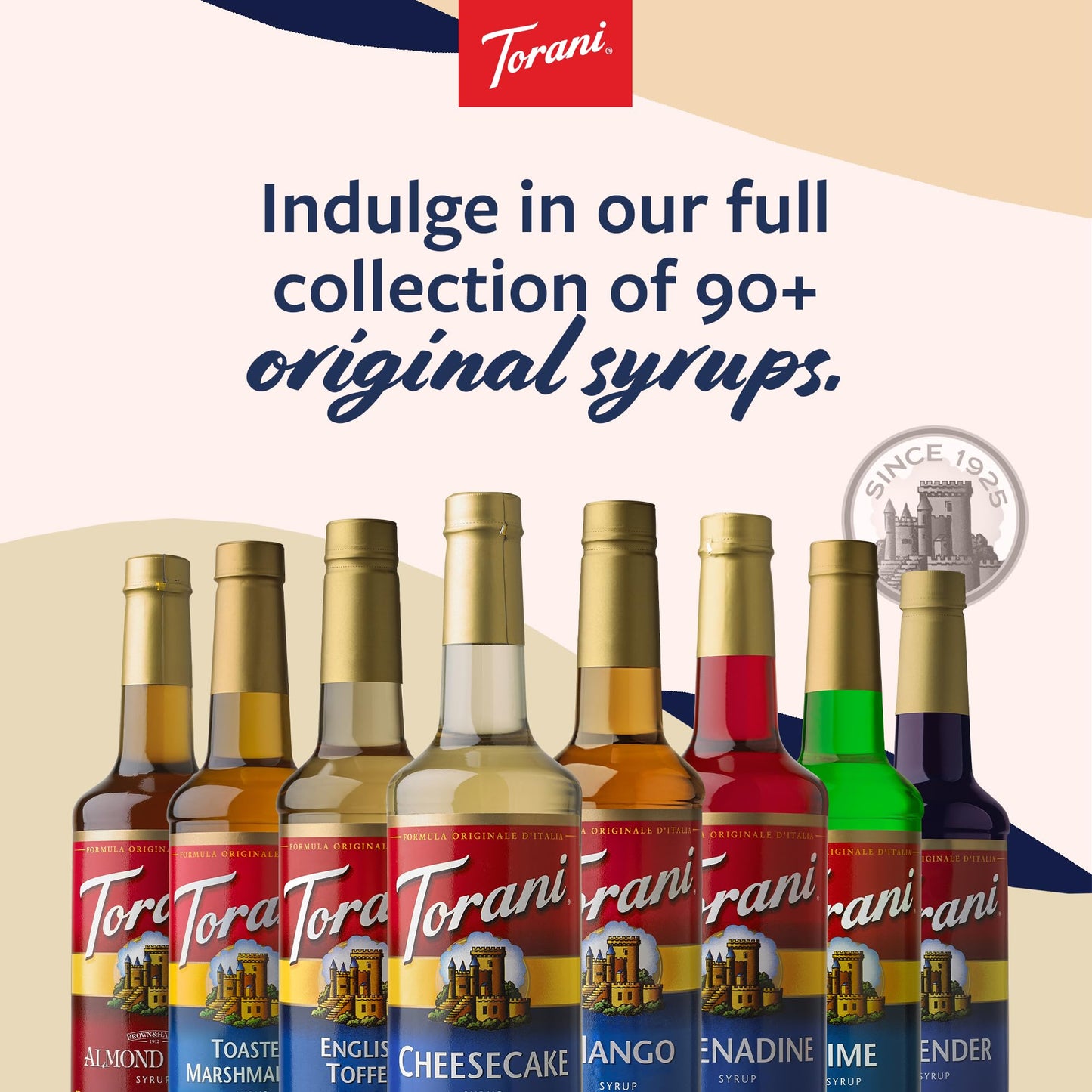 Torani Strawberry  Peach  and Raspberry Syrup for Drinks  Variety 3-Pack  Flavoring for Iced Tea  Lemonade  and Sodas  Pumps Included  25.4 Oz Ea